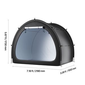 Tenda Spaziosa per Deposito Biciclette da Esterno con Finestra Ventilata e Forma a Ventaglio Impermeabile per Conservare 4-5 Biciclette - Product Image 5