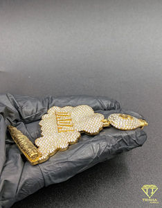 Colgante de Plata de Ley 925 con Diamante Cultivado en Laboratorio VVS, Diseño de Bolsa de Dinero, Estilo Hip Hop, Proveedor Mayorista de Joyería - Product Image 3