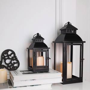 Lanterne rétro en métal noir, décoration de mariage et de maison, lanterne pour noël - Product Image 4