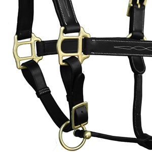 Licol pour cheval en cuir et nylon de haute qualité 100% authentique, design anatomique, surpiqûres fantaisie, boucles en laiton, sports équestres, équitation - Product Image 5