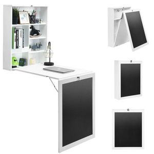 Scrivania per Computer Moderna in Legno, Convertibile e Montabile a Parete, con Design Pieghevole e Ripiano Portaoggetti - Product Image 1