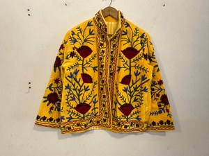 Chaqueta Corta de Terciopelo Tejido con Bordado Suzani, Estilo Bohemio, para Invierno, Viajes, Festivales y Calle - Product Image 5