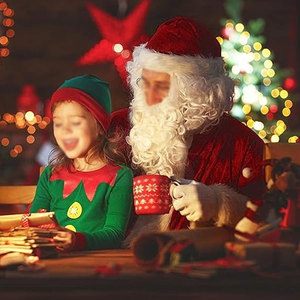 Conjunto de Disfraz Navideño de Santa Claus, Chaqueta Roja de Felpa, Pantalones, Gorro, Cinturón, Barba, Guantes y Accesorios para Fiestas y Eventos Navideños - Product Image 2