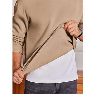 Sudadera Beige de Cuello Redondo para Hombre, Informal, de Invierno, Estilo Urbano - Product Image 2