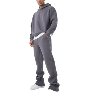 ชุดวอร์มผ้าคอตตอนโอเวอร์ไซส์สำหรับผู้ชายชุดวอร์มทรงแบ็กกี้ตามสั่งชุด100% - Product Image 1