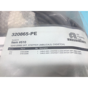 ชุดอุปกรณ์ AMAT 0240-20662, สายอัมบิลิคัลแบบสเต็ปเปอร์, CVD/ETCH - อุปกรณ์และอะไหล่เซมิคอนดักเตอร์ระดับโลกที่เชื่อถือได้ที่ - Product Image 3