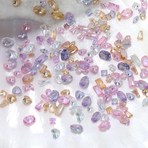 50 piezas/bolsa de diamantes de imitación para decoración de uñas, con forma de mini circonita, efecto <span class=keywords><strong>aurora</strong></span>, translúcidos, color coñac, formas mixtas y diamantes afilados, para manicura - Product Image 6