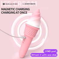 Eiscreme-Vibrator Großhandel Niedliches Design Leistungsstarker Klitoris-Stimulator Lebensmittelförmige Neuheit Sexspielzeuge