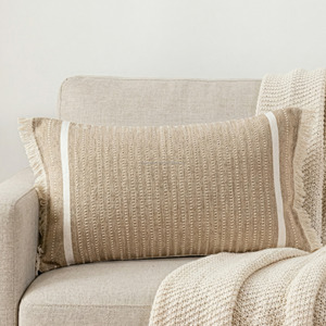 High Quality Woven <b>Pillow</b> Sham Weave Textured Sustainable Soft Cotton Washable <b>Sofa</b> Bed Cushion Cover Custom Made - Product Image 5