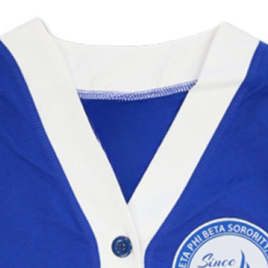 Cardigan boutonné bleu royal Zeta Phi Beta pour femme, pull en tricot avec lettres grecques, tenue décontractée de la sororité, design depuis 1920 - Product Image 4