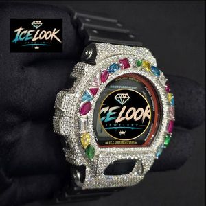 สำหรับ LOOK JEWELERY นาฬิกาเพชรคริสตัลแซฟไฟร์ 46 มม. ดิจิตอลกันกระแทกน้ำ 20BAR นาฬิกาปลุกโครโนกราฟไรน์สโตนเคส - Product Image 3