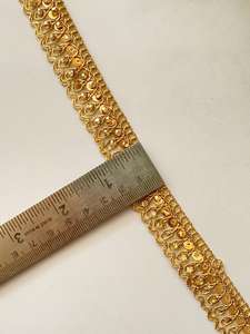 Ribete de encaje metálico de poliéster soluble en agua, ecológico, con cuentas bordadas, de colores personalizados, para zapatos, tamaño 15mm, al por mayor - Product Image 4