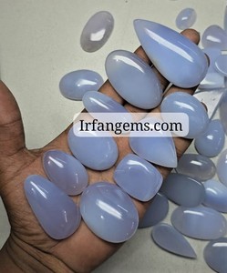 Calcedoine bleue naturelle de haute qualité, 100 % naturelle, taille ovale, pierres précieuses de 20 à 40 mm, tailles mixtes pour la fabrication de bijoux, évaluées par un tiers - Product Image 4
