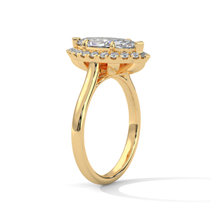 Exquisite Trendy 14K Pure Yellow Gold Engagement <b>Rings</b> Luxurious Design Brilliant Marquise Cut Lab Grown Solitaire Wedding <b>Ring</b> - Product Image 3