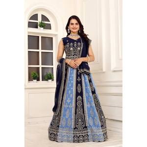 ชุดราตรีออกแบบปัก lehenga choli สำหรับงานปาร์ตี้ - Product Image 3