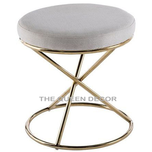Hot Selling Home Furniture <b>Square</b> Shape Ottoman Stool with Stainless Steel Metal <b>Frame</b> for Bedroom Living Room - Product Image 4