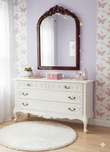 Vintage Arched Wooden Wall Mirror Decorative Traditional <b>Frame</b> Mirror <b>Antique</b> Style Home Decor Mirror - Product Image 3