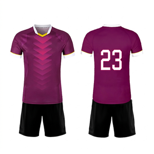 Maillot de football personnalisé pour homme, bleu, col en V, manches courtes, 100 % polyester, anti-humidité, tenue d'équipe, numéro 10 imprimé au dos - Product Image 3