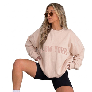 Sudadera con Cuello Alto y Logotipo Personalizado Bordado, Estilo Urbano, Ecológica, de Poliéster/Algodón con Parches, para Mujer, Otoño-Invierno - Product Image 4