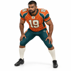 Tenue de football américain personnalisée pour hommes adultes, maillot et pantalon de football sublimés, spandex/polyester, respirant, antibactérien - Product Image 4