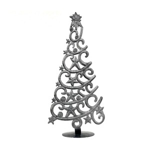 Wooden Christmas Tree Pine Style Standing Base No <b>Lights</b> Included Indoor Decor Gold Finish - Product Image 2