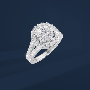Bague de fiançailles de luxe pour femme de la marque DIFF, diamant de laboratoire classique taille brillant, plaqué platine PT950, diamant certifié IGI - Product Image 1