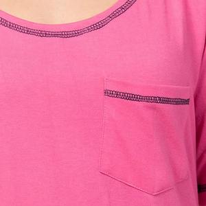 Conjunto de 2 Piezas de Camiseta y Pantalones Cortos Casuales para Mujer con Logotipo Personalizado, Largo por Encima de la Rodilla, Mangas Cortas, 100% Algodón - Product Image 2