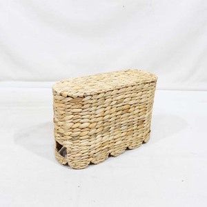 Natural Water Hyacinth Woven Storage <b>Basket</b> <b>Rectangular</b> Shape Crafted Handmade Decorative Organizer for Home Use - Product Image 5