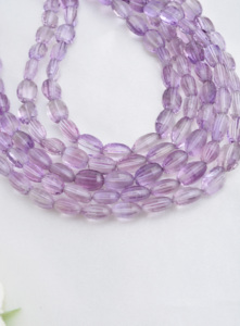 Amethyst <b>Checker</b> Cut Oval Beads I 16 Inches Natural Amethyst Faceted Oval Beads For Fine Jewelry Making I <b>Top</b> Quality Beads - Product Image 4