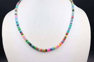 Collier de perles de rondelle à facettes en opale de feu multiple 3-5mm en opale de feu arc-en-ciel - Product Image 2