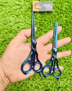 กรรไกรตัดผมมืออาชีพ ชุดกรรไกรซอยผม สำหรับร้านทำผม ใช้ใบมีดสแตนเลส สำหรับคนถนัดขวา ทนทาน - Product Image 2