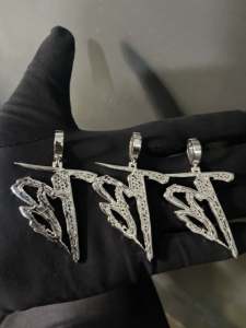 Colgante de Hip Hop con Diamantes Redondos de Corte Brillante en Aleación Chapada en Oro Rosa para Hombre, The Ice Legacy - Product Image 4