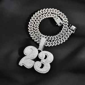 Collier personnalisé avec grandes lettres glacées, pendentif prénom sur chaîne cubaine, bijoux hip-hop personnalisés, moissanite micro-pavée, cadeau de fête pour homme - Product Image 1