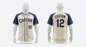 Camiseta de Béisbol Personalizada para Hombre, Manga Corta, Cierre de Botones, Transpirable, Malla de Poliéster, Corte Regular, Impresión de Números de Equipo 12 - Product Image 1
