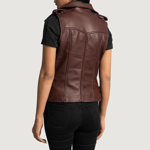 Chaleco de cuero moderno para mujer, personalizable en color, chaleco de cuero genuino, estilo vintage, chaleco de alta calidad para ropa urbana. - Product Image 2