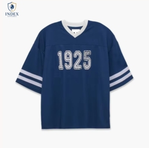 Camiseta de Fútbol INDEX APPAREL 1925 con Cuello en V, Manga Tres Cuartos, Unisex, Azul, Poliéster Transpirable, para Todas las Temporadas, Corte Holgado - Product Image 1