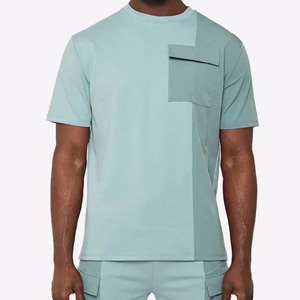 Conjunto de Verano para Hombre, Informal, Transpirable, Camiseta de Manga Corta y Pantalones Cortos, Conjunto Deportivo Sólido, Ropa al por Mayor - Product Image 6