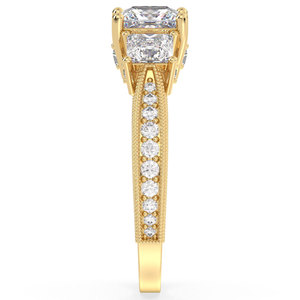 REYES – bague en Moissanite de haute qualité pour femmes, coupe princesse, 2.41 carats, en argent sterling 925 plaqué or jaune, bijoux fins - Product Image 5