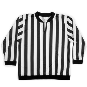 Breathable Long Sleeve Black <b>White</b> Striped Referee Shirt Polyester Material For <b>Football</b> Soccer Basketball Sports Referee Jersey - Product Image 1