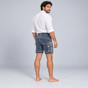 Shorts traditionnels bavarois pour hommes avec bretelles décoratives, design classique et authentique, coupe confortable pour la célébration de l'Oktoberfest - Product Image 4