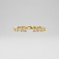 Anillo de boda abierto personalizado de oro de 14K con diamantes CVD HPHT de 1.22 ctw cultivados en laboratorio, anillo de boda abierto para mujer, anillo apilable tipo brazalete