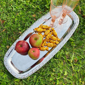Wholesaler Organic Rectangle Nuts <b>Snacks</b> Dried Fruit <b>Plates</b> Stainless Steel Round Custom Size Multipurpose Serving Platter - Product Image 6