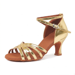 Chaussures de danse latine Baifa Danzo pour femmes, plates, confortables, de haute qualité, pour la danse de salon, la salsa, le tango, les soirées, avec paillettes, dessus synthétique en cuir - Product Image 1