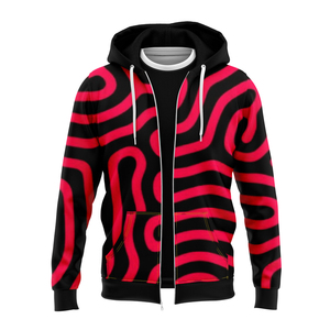 Sweat à capuche personnalisé avec fermeture éclair pour hommes, sweat à capuche sportif en polyester avec impression par sublimation en 3D - Product Image 5