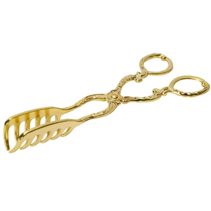 Pince de service dorée ornée de motifs, style victorien vintage, pour buffet de mariage, pâtisseries, salades et spaghettis - Product Image 1