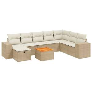 Conjunto de Sofás Modulares Grandes de Ratán Sintético Beige para Jardín, Muebles de Exterior Cómodos y Elegantes - Product Image 2