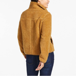 Unisex Sherpa Fleece <b>Winter</b> Jacket Cotton Shell Warm Plush Zip Up <b>Coat</b> Wholesale Fashion Outerwear Custom Logo OEM - Product Image 3