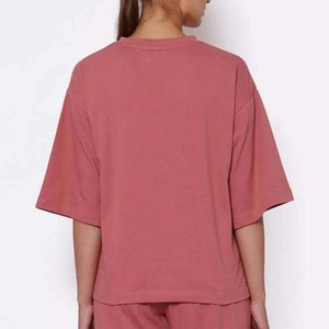 Camiseta Extra Grande de Cuello Redondo para Mujer, Color Sólido, Manga Corta, Corte Regular, 100% Algodón Jersey, Transpirable, Ecológica, Informal, Verano - Product Image 2