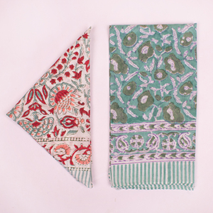 Hand Drawn Boho Cotton <b>Square</b> <b>Scarf</b> Skin Friendly Natural Dye Bandana Yoga Head <b>Scarf</b> Block Printed Wristband - Product Image 4