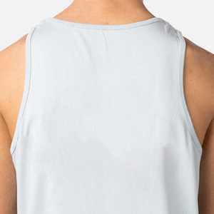 High Quality Men's Women's Summer Gym <b>Tank</b> <b>Top</b> Solid <b>White</b> Spandex/Cotton Knitted Anti-Pilling O-Neck Custom Logo <b>Tank</b> <b>top</b> - Product Image 5